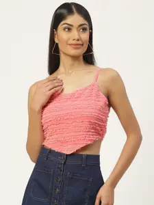 Slenor Self Design Georgette Crop Top