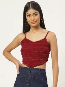 Slenor Self Design Georgette Crop Top