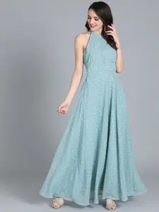 Ethnovog Halter Neck Fit & Flare Maxi Dress