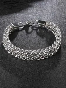 ZIVOM Men Silver-Plated Link Bracelet