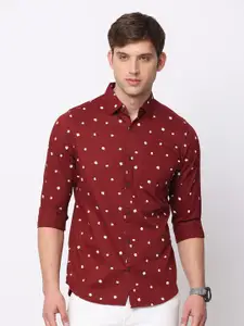 NIRVAAN Men Pure Cotton Slim Fit Printed Casual Shirt