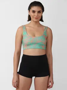 FOREVER 21 Abstract Printed Workout Bra