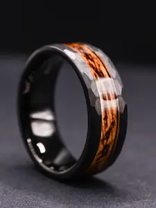 OOMPH Men Stainless Steel Band Finger Ring