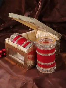 Adwitiya Collection Set Of 33 Gold-Plated Bridal Stone Wedding Chuda