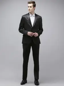V Dot Slim Fit Single-Breasted Two-Piece Formal Blazer and Trousers