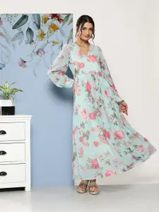 Ahalyaa Women Floral Printed Maxi Ethnic Dress