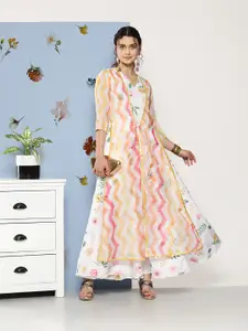 Ahalyaa Women Printed Layered Maxi Ethnic Dress