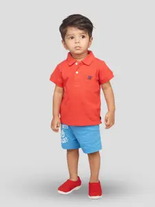 Zalio Boys Printed Pure Cotton T-shirt with Shorts