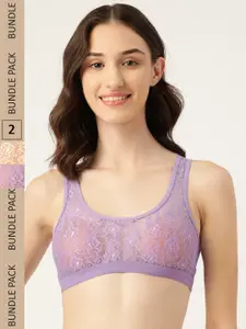 DressBerry Floral Non Padded Non Wired Bralette Lace Bra