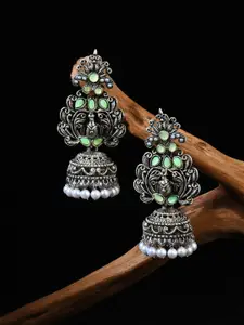 Fida Silver Plated Quirky Jhumkas Earrings