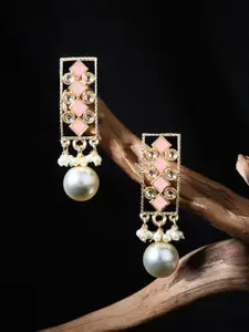Fida Women Gold Plated Geometric Drop Earrings