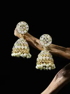 Fida Women Gold Plated Dome Shaped Jhumkas Earrings
