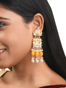Fida Gold Plated Floral Drop Earrings