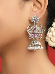 Fida Gold Plated Floral Jhumkas Earrings