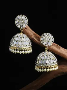 Fida Gold Plated Dome Shaped Jhumkas Earrings