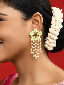 Fida Gold Plated Floral Drop Earrings