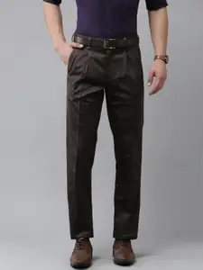 Van Heusen Men Mid-Rise Custom Pleated Formal Chinos