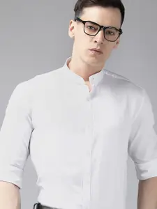 V Dot Men Slim Fit Pure Cotton Semiformal Shirt