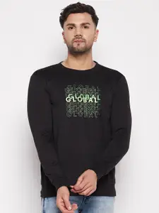 STROP Men Typography Printed Cotton Sweatshirt