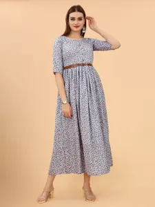 KETAKI FASHION Women Floral Printed Crepe Midi Dress