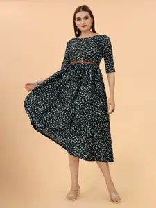 KETAKI FASHION Women Floral Printed Crepe Midi Dress