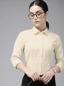 Van Heusen Woman Solid Opaque Casual Shirt