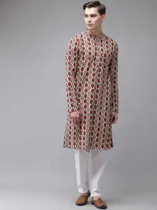 See Designs Men Ethnic Motifs Printed Pure Cotton Kurta With Trousers