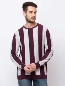 Status Quo Men Striped Cotton Sweatshirt