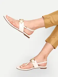 Inc 5 Women T-Strap Open Toe Flats