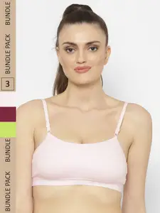 Floret  Pack of 3 Non-Wired Cotton Bra
