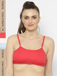 Floret Pack Of 3 Non Padded & Non-Wired Seamless T-shirt Bra