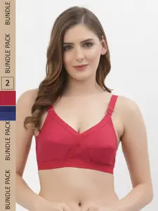 Floret Pack Of 2 Non Padded & Non-Wired Cotton Everyday Bra