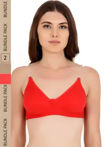Floret  Pack of 2 Non-Wired Cotton Bra