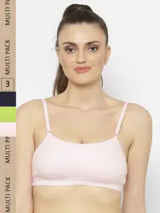 Floret Pack of 3 Non-Wired Cotton Bra