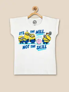 Kids Ville Girls Minions Printed Extended Sleeves Cotton T-shirt