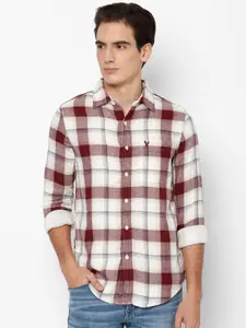 AMERICAN EAGLE OUTFITTERS Men Slim Fit Checked Pure Cotton Casual Shirt