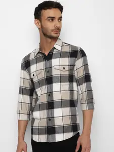 AMERICAN EAGLE OUTFITTERS Men Checked Pure Cotton Casual Shirt