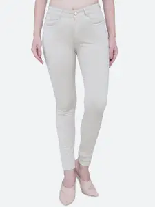 FCK-3 Women Beige Comfort High-Rise Stretchable Jeans