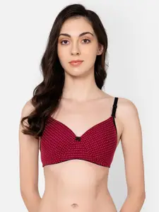 Clovia Padded Non-Wired Printed Full Cup Multiway T-shirt Bra