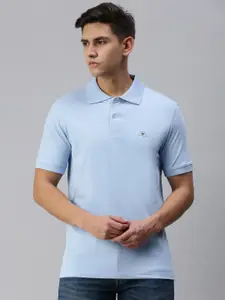 ONN Men Solid Polo Collar Cotton T-shirt