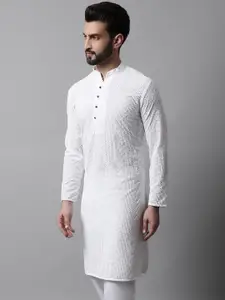 Jompers Men Ethnic Motifs Thread Work Cotton Kurta