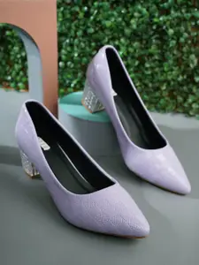 ELLE Women Textured Block Pumps