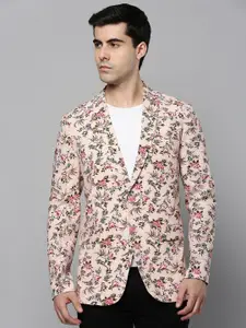 SHOWOFF Men Floral Printed Slim-Fit Single-Breasted Blazer
