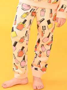 Anthrilo Girls Printed Relaxed-Fit Joggers