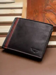 Red Tape Men Textured Leather Two Fold Wallet