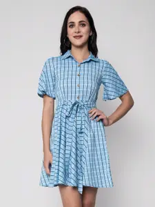 God Bless Checked Cotton Dress