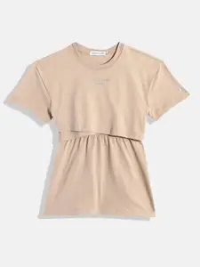 Calvin Klein Jeans Girls Overlapped Europe Pure Cotton T-shirt Dress
