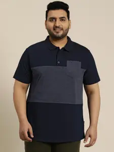 Sztori Plus Size Colourblocked Polo T-shirt
