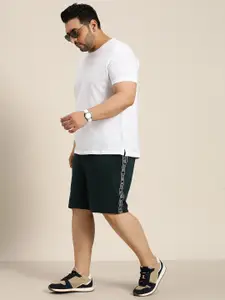 Sztori Men Plus Size Brand Logo Tape Detail Shorts
