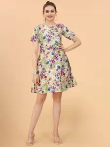 KETAKI FASHION Floral Printed Crepe A-Line Dress